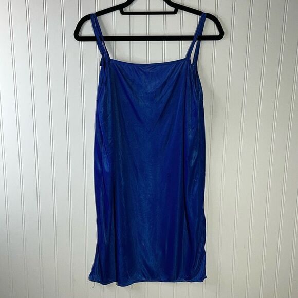 Sindrella Vintage 2 Piece Lace Slip & Robe Set Women’s Medium Royal Blue Sexy - Picture 9 of 9